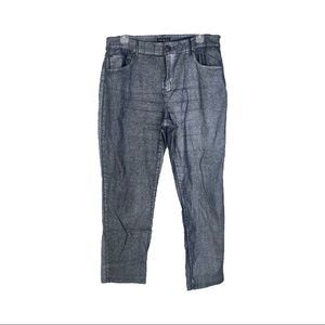 Tribal Crop pants silver metallic on denim
